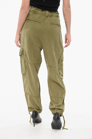 Pantaloni Cargo in Misto Lino