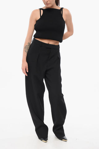 Wide-Leg Trousers with Pleats