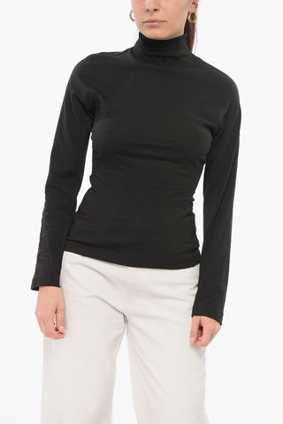 Turtleneck CINCHED T-Shirt with Back Zip
