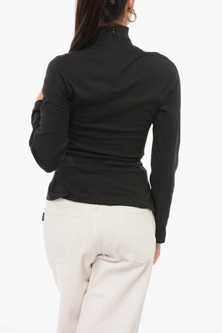 Turtleneck CINCHED T-Shirt with Back Zip