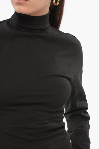 Turtleneck CINCHED T-Shirt with Back Zip