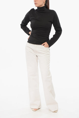 Turtleneck CINCHED T-Shirt with Back Zip