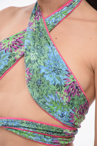 Reversible Bandeau Bikini Top with Criss Cross Design