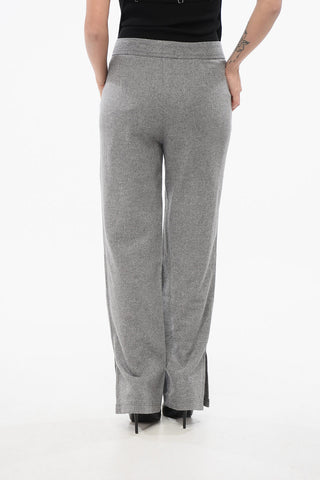 Virgin Wool-Blend Trousers with One Pleat