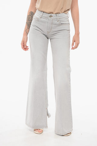 Stone Washed Bootcut Denims with Ankle Splits 30cm