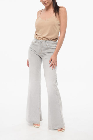 Stone Washed Bootcut Denims with Ankle Splits 30cm