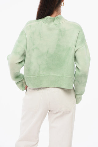 Tie Dye Virgin Wool Crop Cardigan