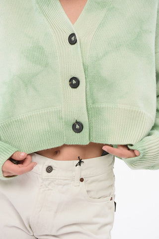 Tie Dye Virgin Wool Crop Cardigan
