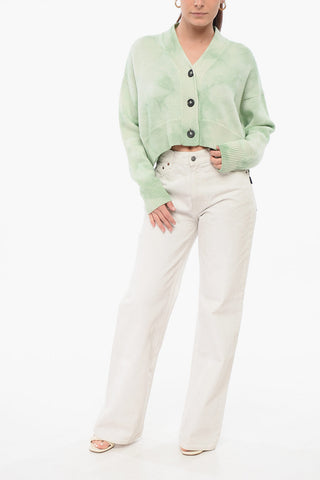 Tie Dye Virgin Wool Crop Cardigan