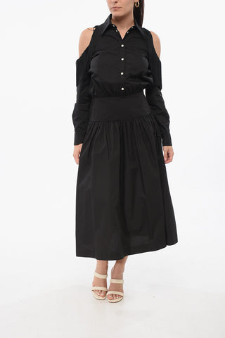 Vestito Chemisier HAZZARD Cold Shoulder con Frange