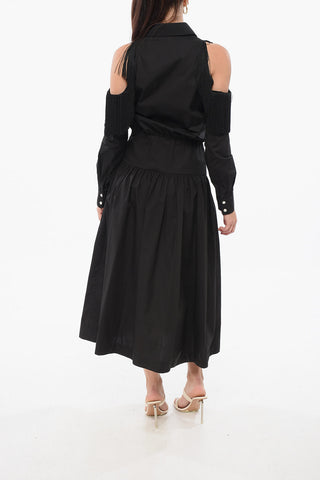 Vestito Chemisier HAZZARD Cold Shoulder con Frange