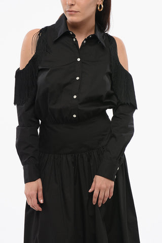 Vestito Chemisier HAZZARD Cold Shoulder con Frange