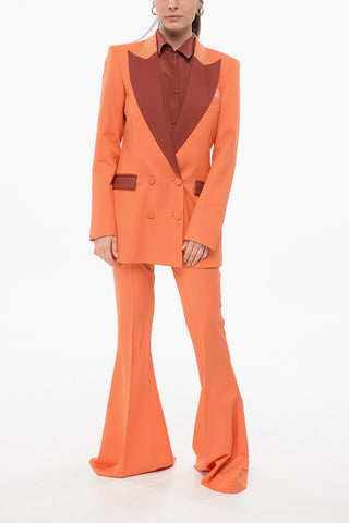 Tailleur In Misto Lana BIANCA Con Pantaloni Flared Fit