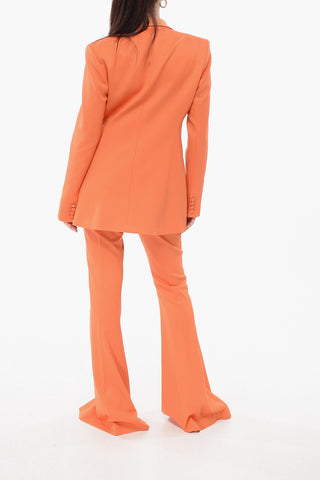 Tailleur In Misto Lana BIANCA Con Pantaloni Flared Fit