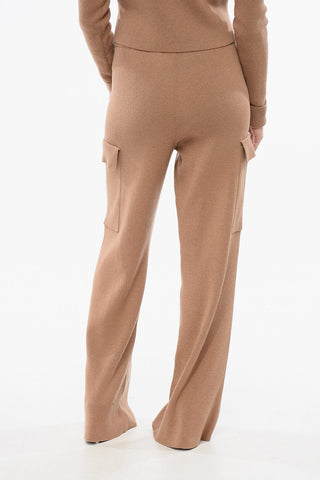 Cashmere-Blend Cargo Trousers with Elastic Waist