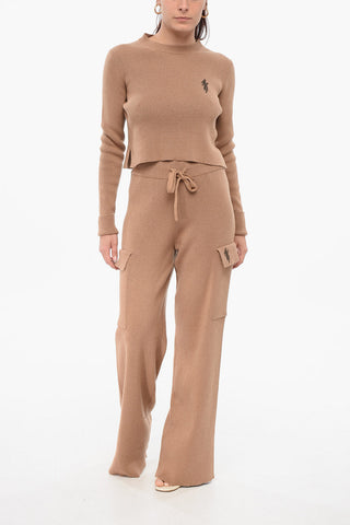 Cashmere-Blend Cargo Trousers with Elastic Waist