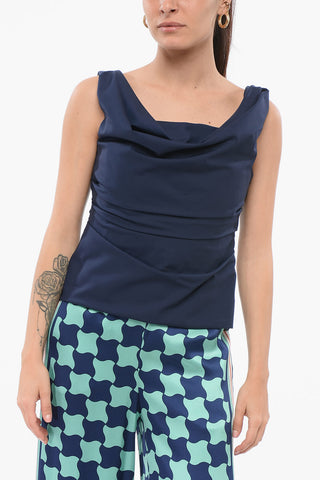 Top Smanicato Con Drappeggio