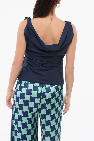 Top Smanicato Con Drappeggio