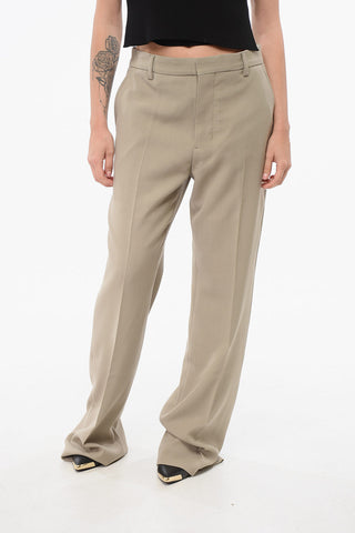 4-Pocketed Virgin Wool Blend Straight Fit Pants