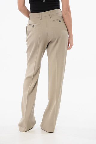 4-Pocketed Virgin Wool Blend Straight Fit Pants