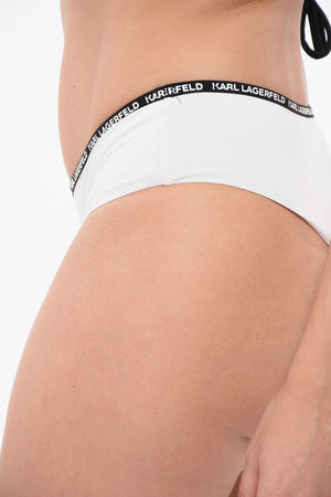 Solid-Color Bikini Brief with Contrasting Logo Band