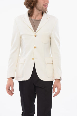 Blazer in Lana Vergine con Tasche a Toppa