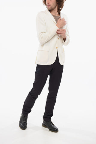 Blazer in Lana Vergine con Tasche a Toppa