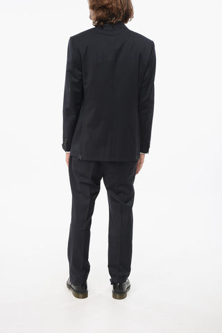 Virgin Wool Side Vents Notch Lapel 2-Button Suit