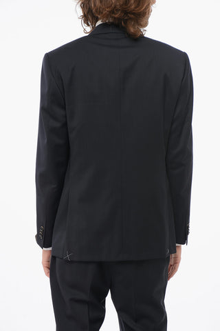 Virgin Wool Side Vents Notch Lapel 2-Button Suit