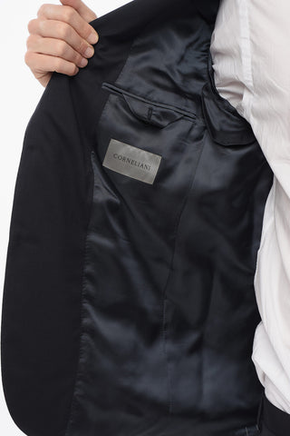 Virgin Wool Side Vents Notch Lapel 2-Button Suit