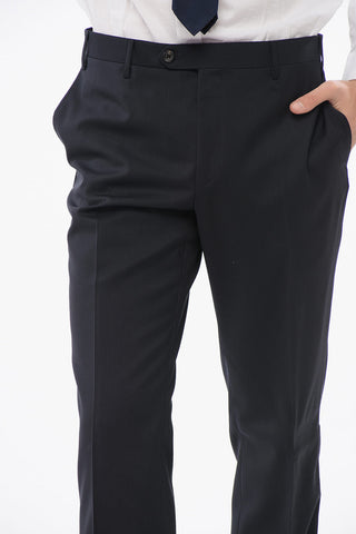 Virgin Wool Side Vents Notch Lapel 2-Button Suit