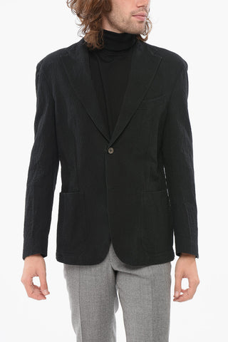CC Collection Embossed Fabric Blazer RELIGHT with Patch Pockets