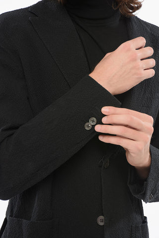 CC Collection Embossed Fabric Blazer RELIGHT with Patch Pockets