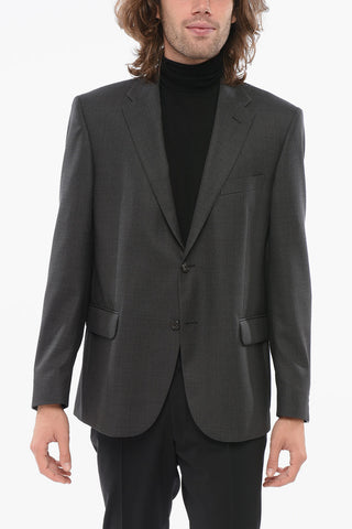 CC COLLECTION Virgin Wool Blazer With Hopsack Pattern
