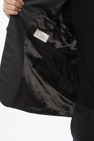 CC COLLECTION Blazer Aus Reiner Schurwolle Mit Hopsack-Muster
