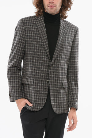 Checked Blazer with Flap Pockets