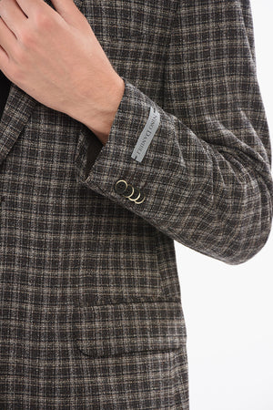 Checked Blazer with Flap Pockets
