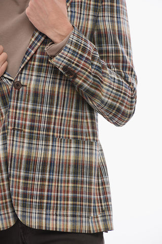 CC COLLECTION Silk Blazer REFINED with Checked Pattern