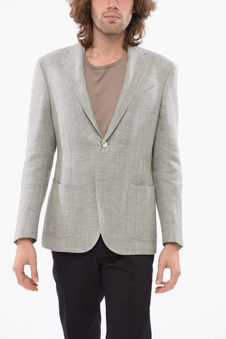 Linen-Blend Single-Breasted Blazer GATE