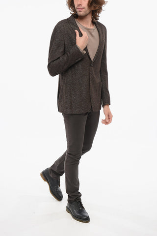 Blazer in Misto Lana con Tasche a Toppa