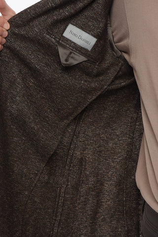 Blazer in Misto Lana con Tasche a Toppa
