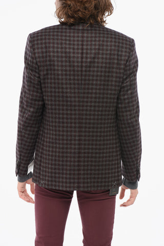 CC Collection Virgin Wool Blazer with Check Pattern