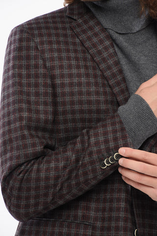 CC Collection Virgin Wool Blazer with Check Pattern
