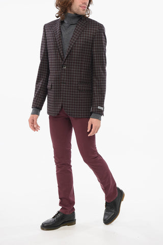 CC Collection Virgin Wool Blazer with Check Pattern