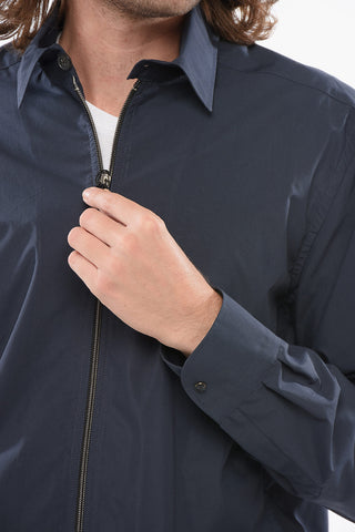 Button-down Collar Windbreaker Jacket