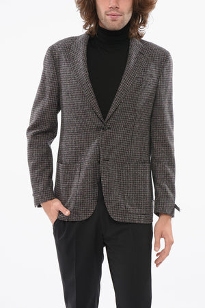 Virgin Wool Blazer with Geometric Pattern