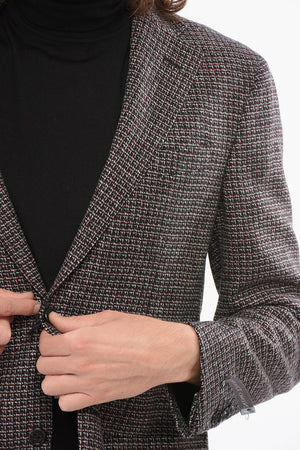 Virgin Wool Blazer with Geometric Pattern