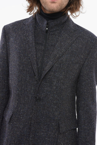 CC COLLECTION Wool-blended Blazer with Removable Layer