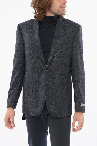 Melange-Blazer aus Schurwolle