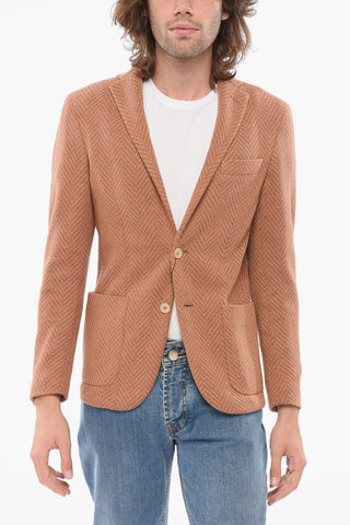 CC COLLECTION Semi-lined Blazer RESET with Herringbone Pattern
